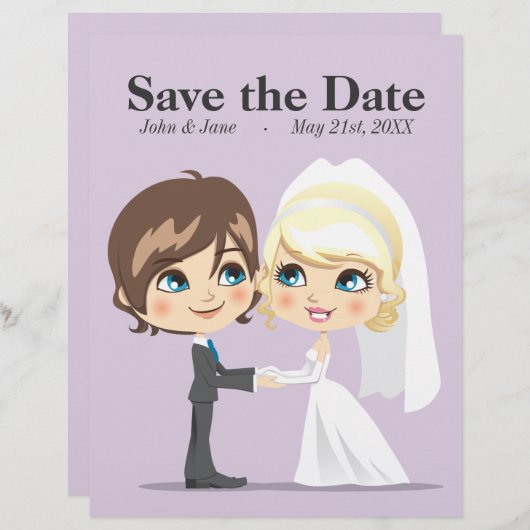 Papier Jour de mariage doux (Devant / Derrière)