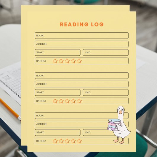 Papier Journal de lecture d'activité scolaire à domicile