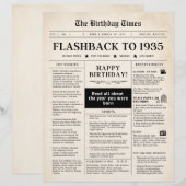 Papier Journal de naissance 1935 Sépia (Devant / Derrière)
