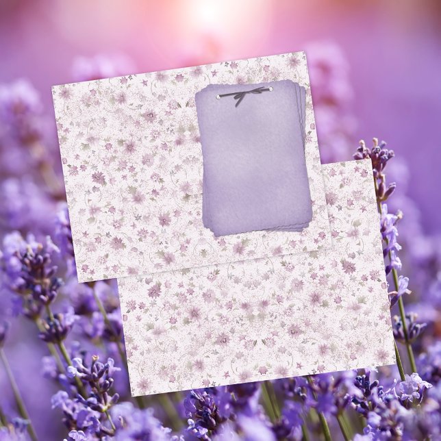 Papier Journal Floral Lavande Chic Campagne Notele (Créateur téléchargé)