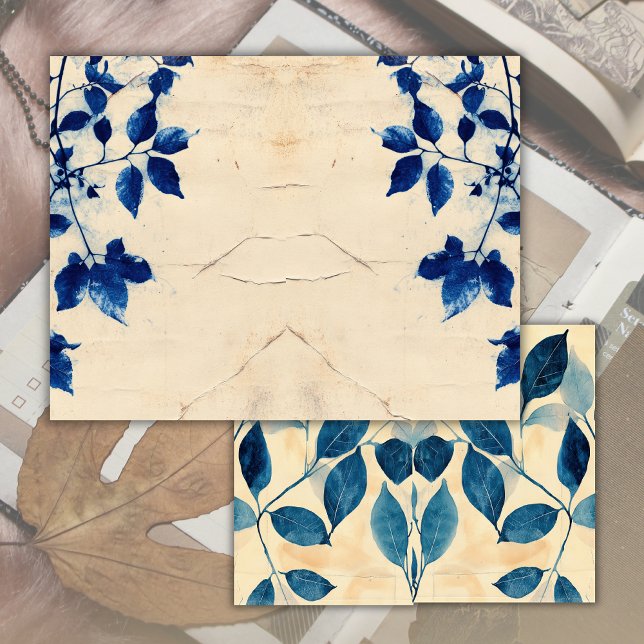 Papier Journal intemporel de verdure bleue de vieille pag (Créateur téléchargé)