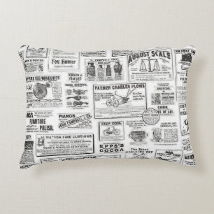 papier journal noir et blanc accent coussin