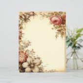 Papier journal vintage rose floral (Debout devant)