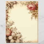 Papier journal vintage rose floral (Devant)