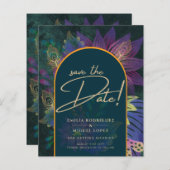 Papier Joyau Peacock Tones Vert Bleu Mariage (Devant / Derrière)