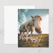 Papier Joyeuse Saint-Valentin avec cheval qui regarde (Devant / Derrière)
