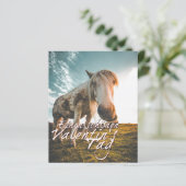 Papier Joyeuse Saint-Valentin avec cheval qui regarde (Debout devant)