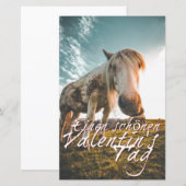 Papier Joyeuse Saint-Valentin avec cheval qui regarde (Devant / Derrière)