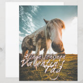 Papier Joyeuse Saint-Valentin avec un cheval qui regarde (Devant / Derrière)