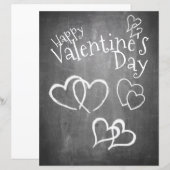 Papier Joyeuse Saint-Valentin sur un tableau noir (Devant / Derrière)