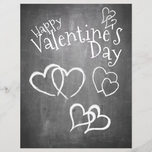 Papier Joyeuse Saint-Valentin sur un tableau noir (Devant)