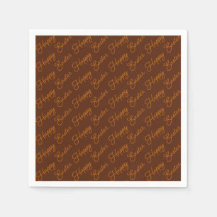 Papier Joyeuses Pâques écriture Orange sur Serviette en P