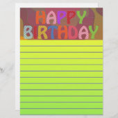 Papier Joyeux anniversaire (Devant / Derrière)