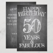 Papier Joyeux Anniversaire - 50 Ans & Fabuleux (Devant / Derrière)