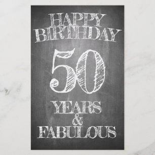 Papier Joyeux Anniversaire - 50 Ans & Fabuleux