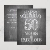 Papier Joyeux Anniversaire - 50 Ans & Fabuleux (Devant / Derrière)