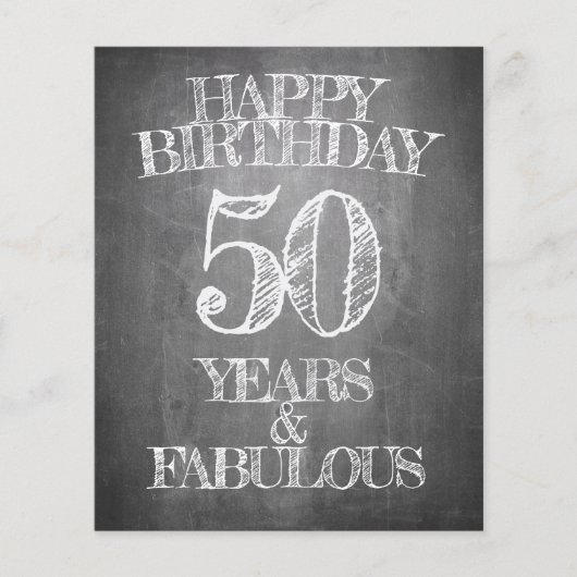 Papier Joyeux Anniversaire - 50 Ans & Fabuleux (Devant)
