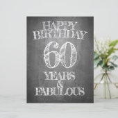 Papier Joyeux Anniversaire - 60 Ans & Fabuleux en tableau (Debout devant)