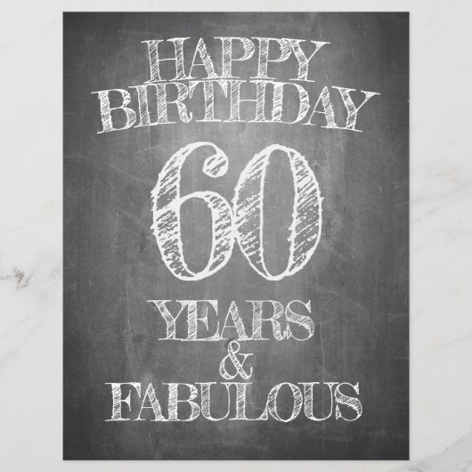 Papier Joyeux Anniversaire - 60 Ans & Fabuleux en tableau (Devant)