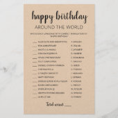 Papier Joyeux Anniversaire Autour Du Monde jeu éditable (Devant)