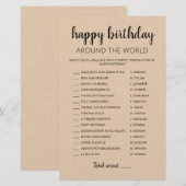 Papier Joyeux Anniversaire Autour Du Monde jeu éditable (Devant / Derrière)