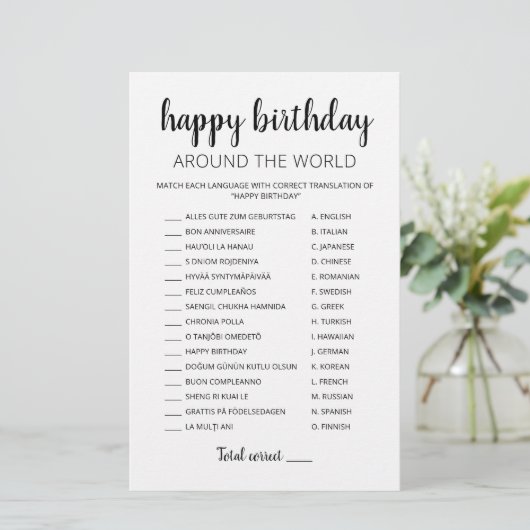 Papier Joyeux Anniversaire Autour Du Monde jeu éditable (Debout devant)