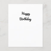 Papier Joyeux anniversaire. Tuxedo chat avec un rose. (Dos)