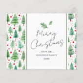 Papier Joyeux arbre d'aquarelle de Noël (Devant)