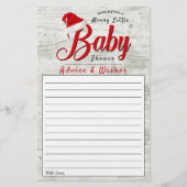 Papier Joyeux Baby shower de Noël Conseils et souhaits (Devant)