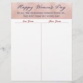 Papier Joyeux Bunco Jour des Femmes Tally Score (Dos)