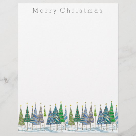 Papier Joyeux dessin des arbres de Noël (Devant)