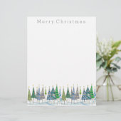 Papier Joyeux dessin des arbres de Noël (Debout devant)