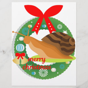 Papier joyeux escargot de noël