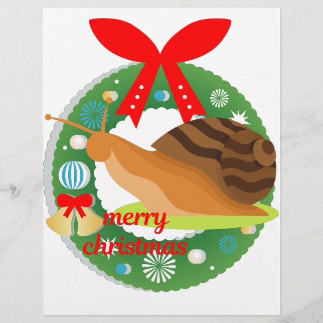Papier joyeux escargot de noël (Devant)