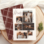 Papier Joyeux | Galerie Wall 6 Photo Budget de Noël<br><div class="desc">Découvrez vos moments de famille préférés avec cet élégant carte photo à budget de Noël doté d'une disposition murale branchée. Avec six emplacements photo de différentes tailles, vous pouvez mélanger des portraits, des paysages, et des plans carrés de scènes familiales confortables, des vacances amusantes, ou des selfies festifs. "Merry" est...</div>