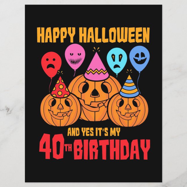 Papier Joyeux Halloween 40e anniversaire (Devant)