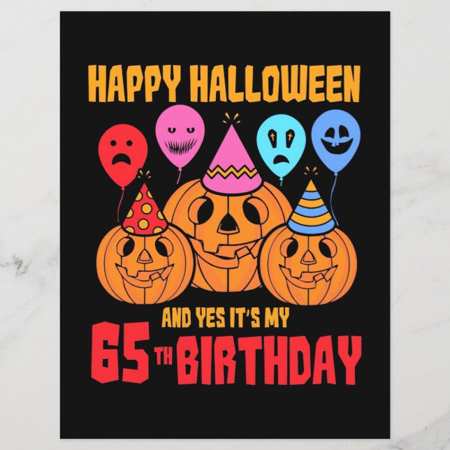 Papier Joyeux Halloween 65e anniversaire (Devant)