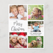 Papier Joyeux Noël 5 Photo Holiday Card (Devant)