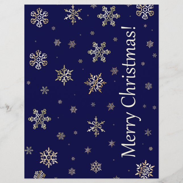 Papier Joyeux Noël Nuit neigeuse (Devant)