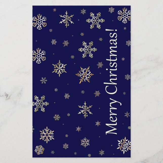 Papier Joyeux Noël Nuit neigeuse (Devant)