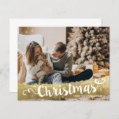 Papier Joyeux Noël Or Moderne (Devant / Derrière)