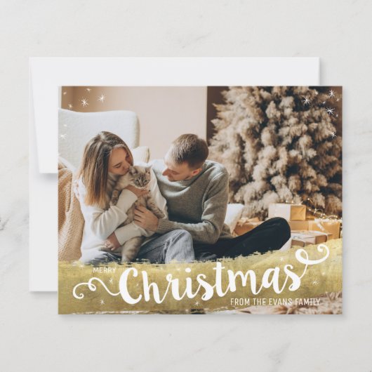 Papier Joyeux Noël Or Moderne (Devant)