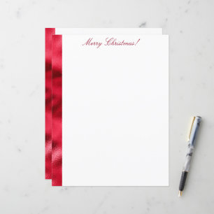 Papier Joyeux Noël Rouge Satin Chic Metallical Stationnai