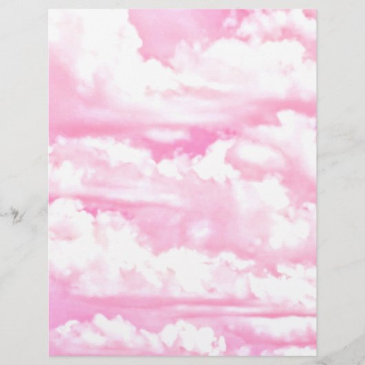 Papier Joyeux nuages rose pastel (Devant)