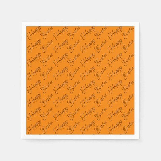 Papier Joyeux Pâques écriture Brown sur serviette en papi (Devant)