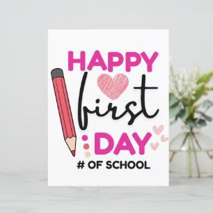 Papier Joyeux premier jour d'école, Coeurs mignons