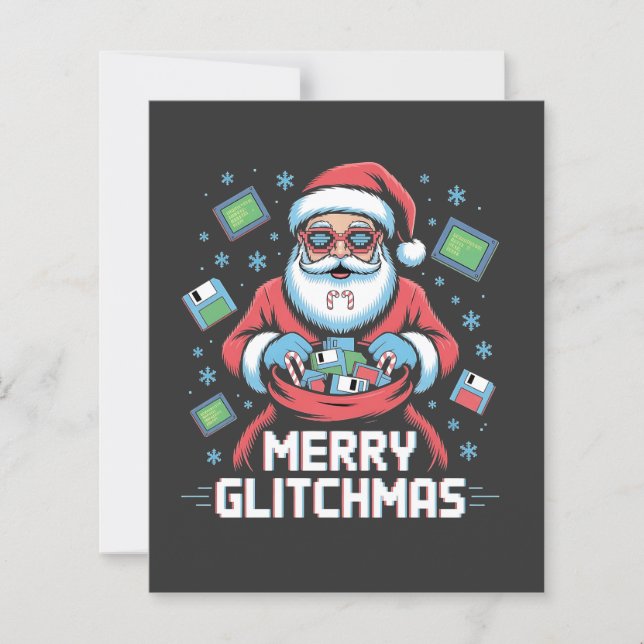 Papier Joyeux programmeur de codage Glitchmas Père Noël N (Devant)