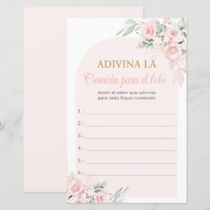 Papier Juego para Baby shower Adivina la comida