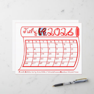 Papier Juillet 2026 LOVE Park Photo Tissu Rouge Fonte Bou