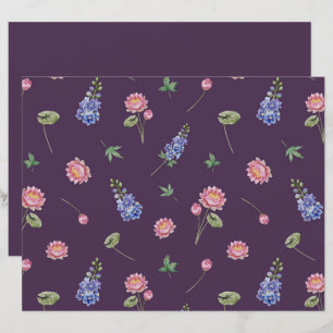 Papier Juillet Fleurs de naissance Larkspur Eau Lily Scra